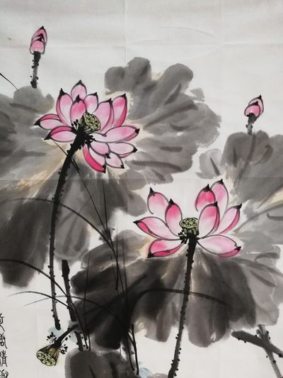 保真手绘名家小写意水墨花鸟国画一幅。  保真手绘名家小写意水墨花鸟国画一幅。 