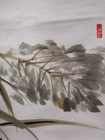 保真手绘名家小写意水墨花鸟国画一幅。  保真手绘名家小写意水墨花鸟国画一幅。 