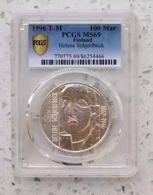 【钱币赏析】【芬兰】1996年画家海伦娜100马克纪念银币PCGS69