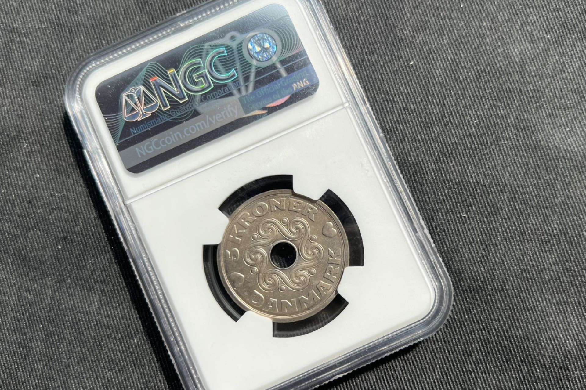 【实物赏析】【丹麦 】1990 玛格丽特二世 花押 纪念币 ngc ms65