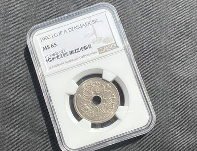【实物赏析】【丹麦 】1990 玛格丽特二世 花押 纪念币 ngc ms65