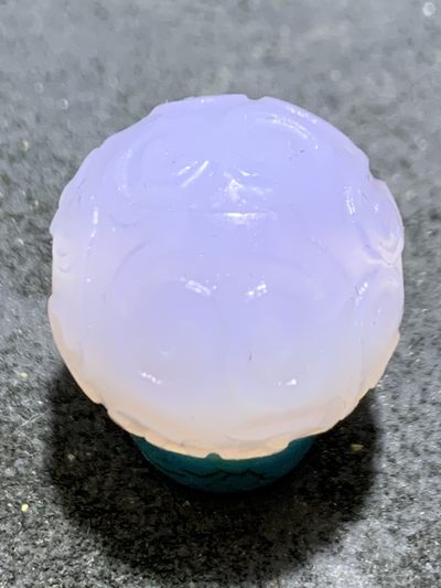 精美稀有紫罗兰高冰荧光润料玛瑙2.0回纹珠一颗 - 精美稀有紫罗兰高冰荧光润料玛瑙2.0回纹珠一颗