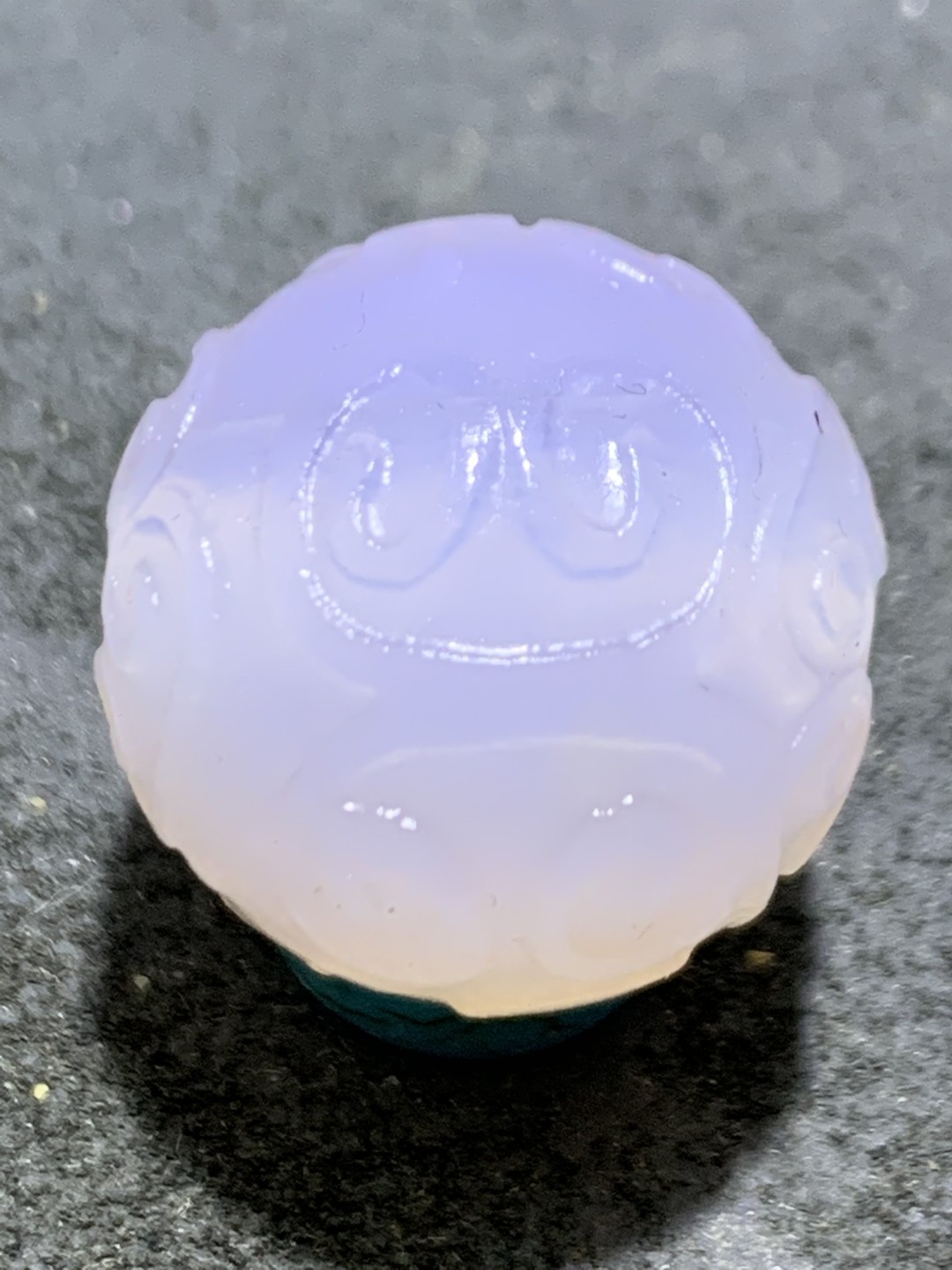 精美稀有紫罗兰高冰荧光润料玛瑙2.0回纹珠一颗
