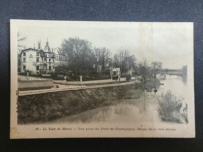 百年欧洲明信片 - 尚皮尼桥拍摄的景色