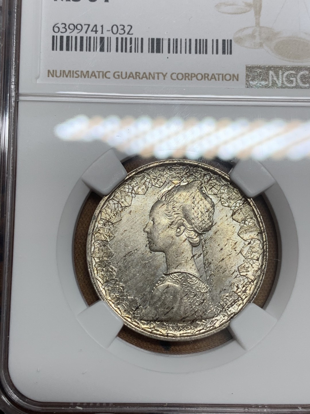 《竞宝斋》第46场-本周日，周一2场连拍（全场顺丰包邮） NGC MS64 意大利1959年帆船女神500里拉银币