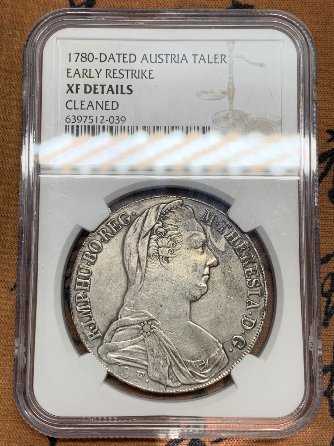 《竞宝斋》第46场-本周日，周一2场连拍（全场顺丰包邮） NGC 评级 奥地利 1780年 大奶妈 泰勒大银币 米兰大扣版  1820年前后铸造