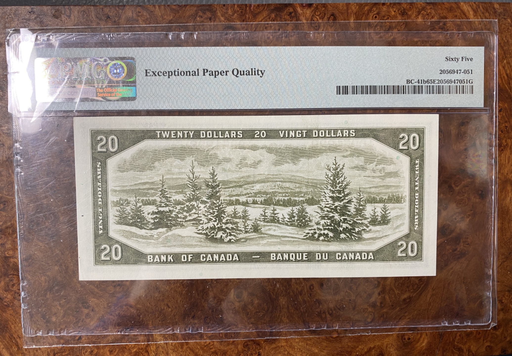 Chase Auction 第6期- - 中外纸币、硬币、民国钞联拍！ 1954年加拿大20元，PMG65分，无47尾8靓号！