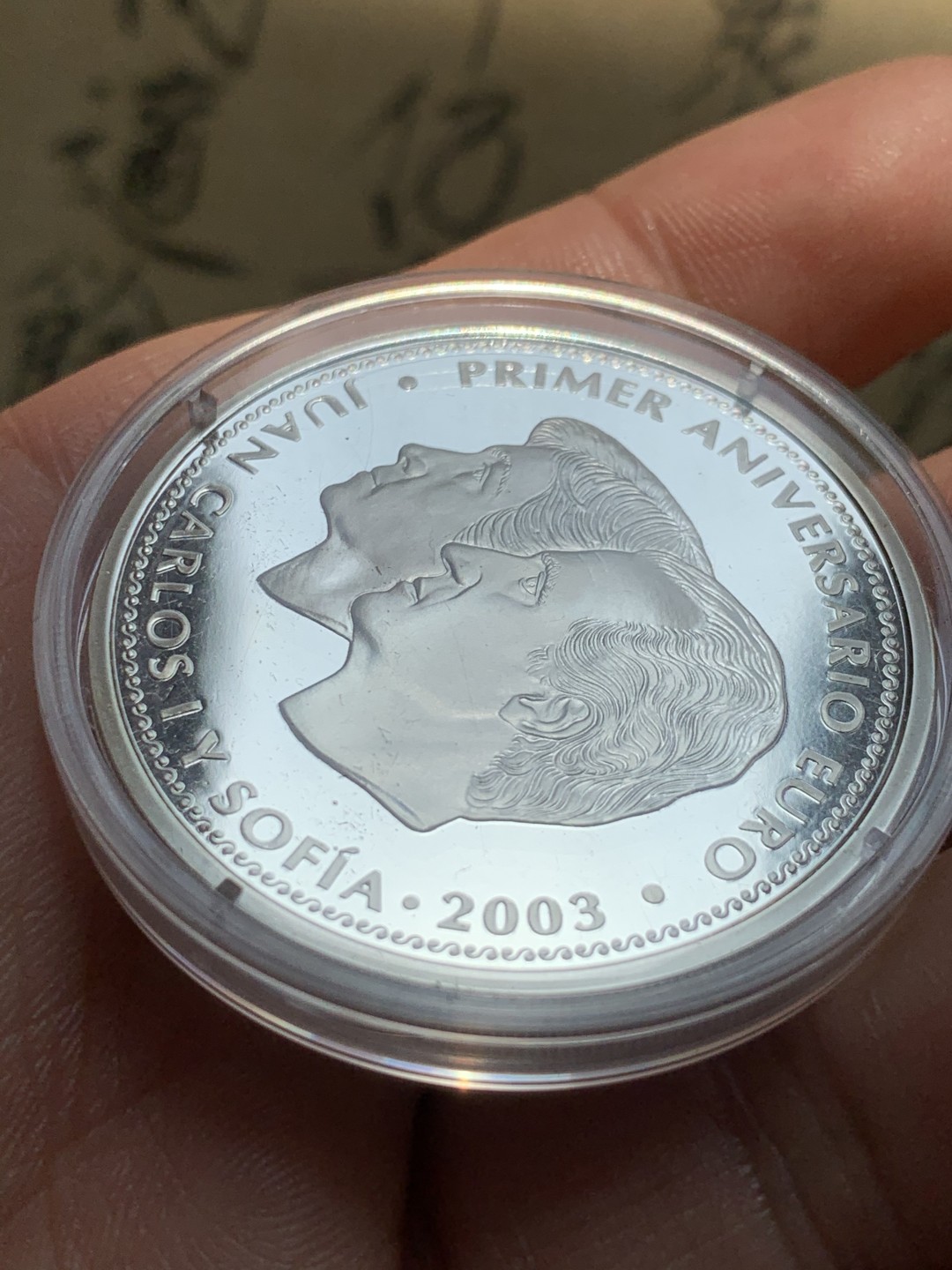 《竞宝斋》第46场-本周日，周一2场连拍（全场顺丰包邮） 2003年 西班牙 欧洲女神骑牛银币 10欧元