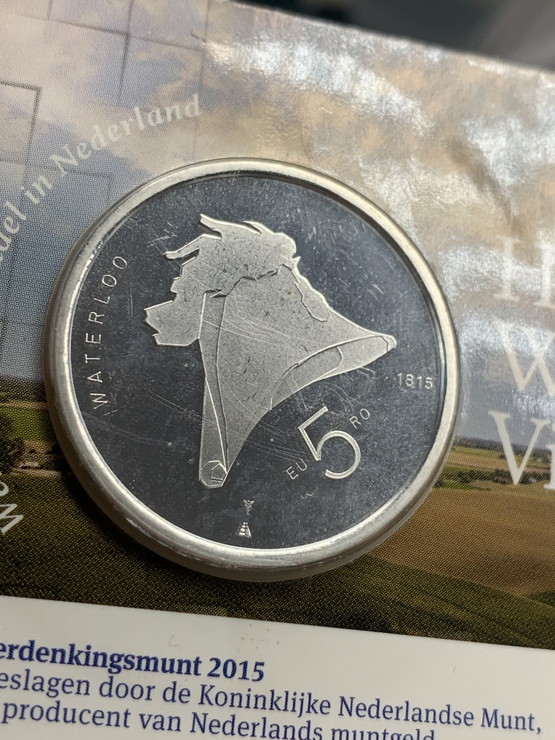 《竞宝斋》第46场-本周日，周一2场连拍（全场顺丰包邮） 2015年荷兰纪念滑铁卢200周年5欧元精制银币（人物为：威廉·亚历山大·孔宁·德·内德兰）