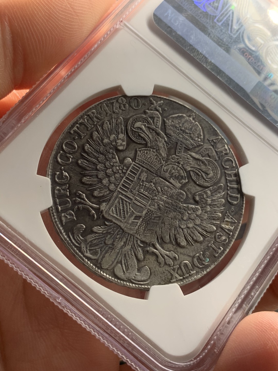 《竞宝斋》第46场-本周日，周一2场连拍（全场顺丰包邮） NGC 评级 奥地利 1780年 大奶妈 泰勒大银币 米兰大扣版  1820年前后铸造