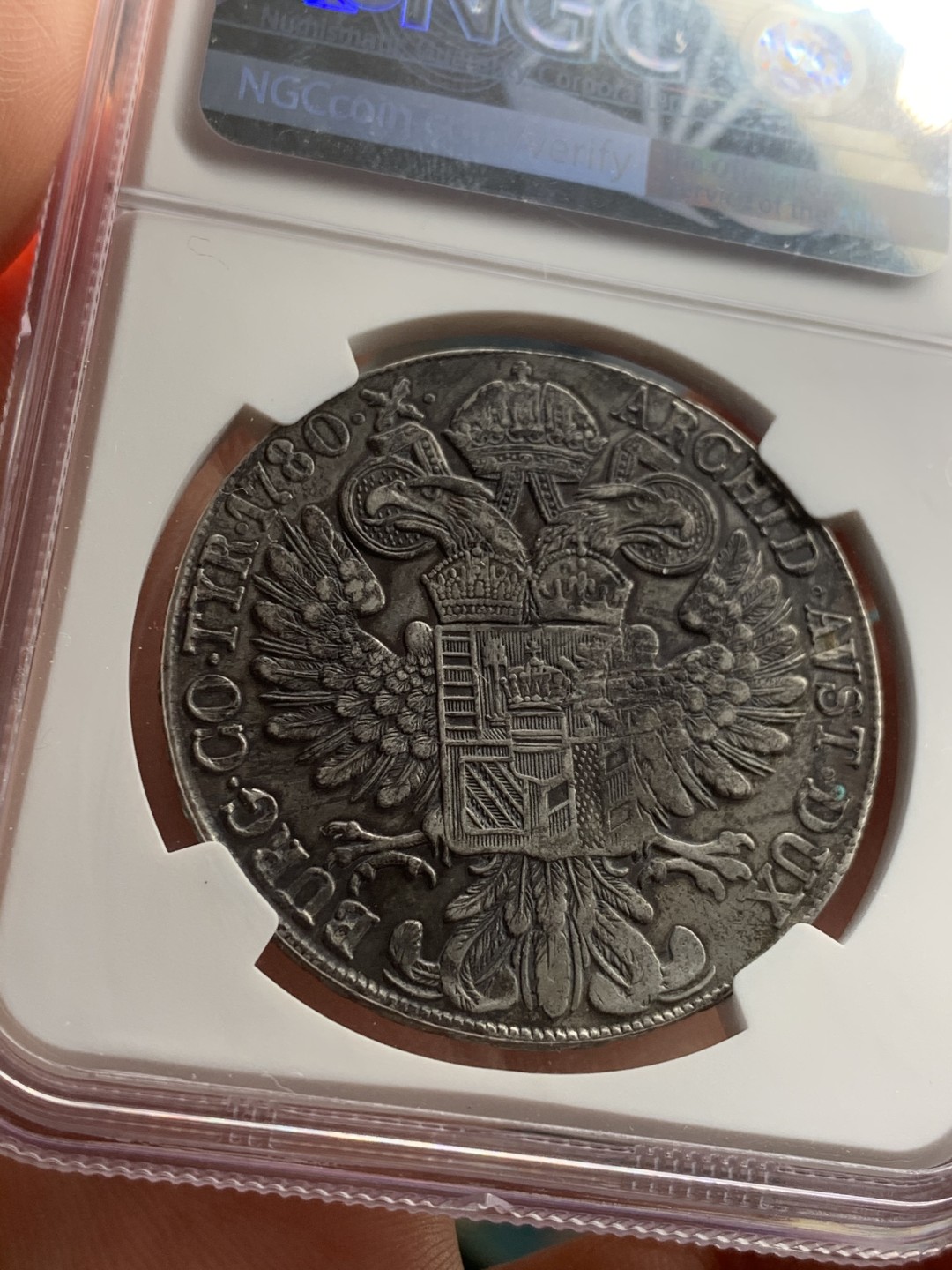 《竞宝斋》第46场-本周日，周一2场连拍（全场顺丰包邮） NGC 评级 奥地利 1780年 大奶妈 泰勒大银币 米兰大扣版  1820年前后铸造