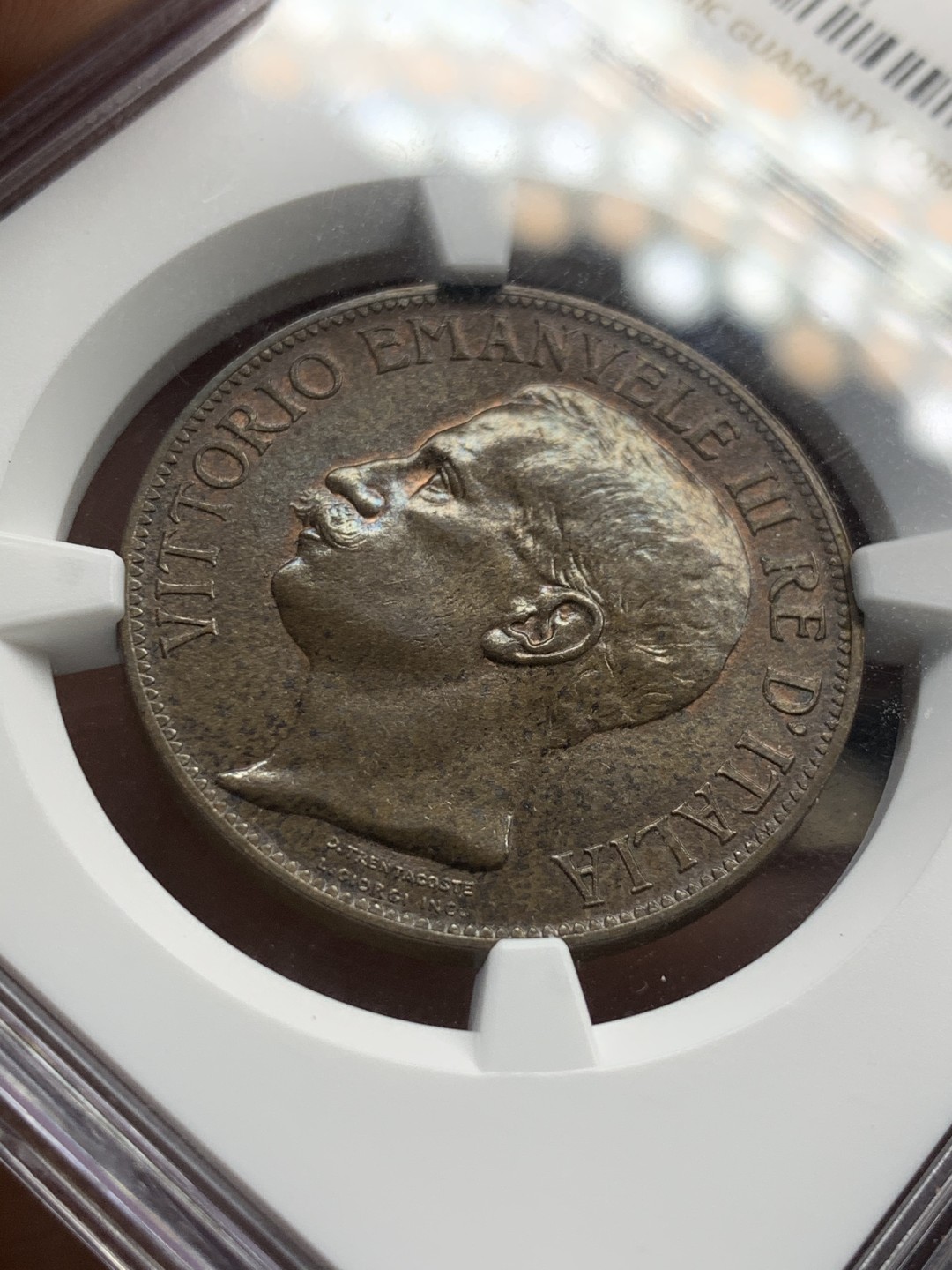 《竞宝斋》第46场-本周日，周一2场连拍（全场顺丰包邮） NGC MS63 BN 意大利 1911 年 10分 托奶 大铜币 高分好状态