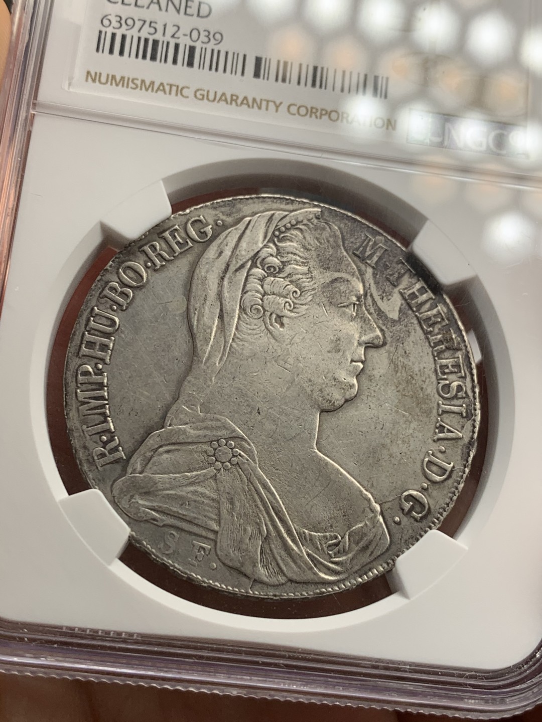 《竞宝斋》第46场-本周日，周一2场连拍（全场顺丰包邮） NGC 评级 奥地利 1780年 大奶妈 泰勒大银币 米兰大扣版  1820年前后铸造