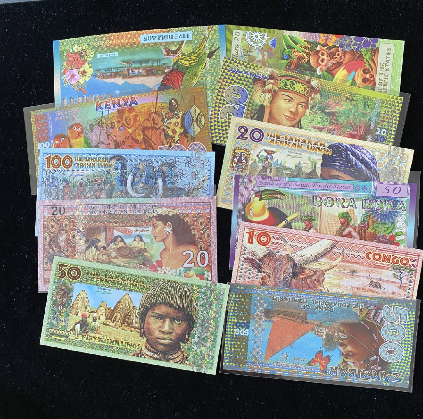 Chase Auction 第6期- - 中外纸币、硬币、民国钞联拍！ 非洲各国塑料钞11张，大票副！