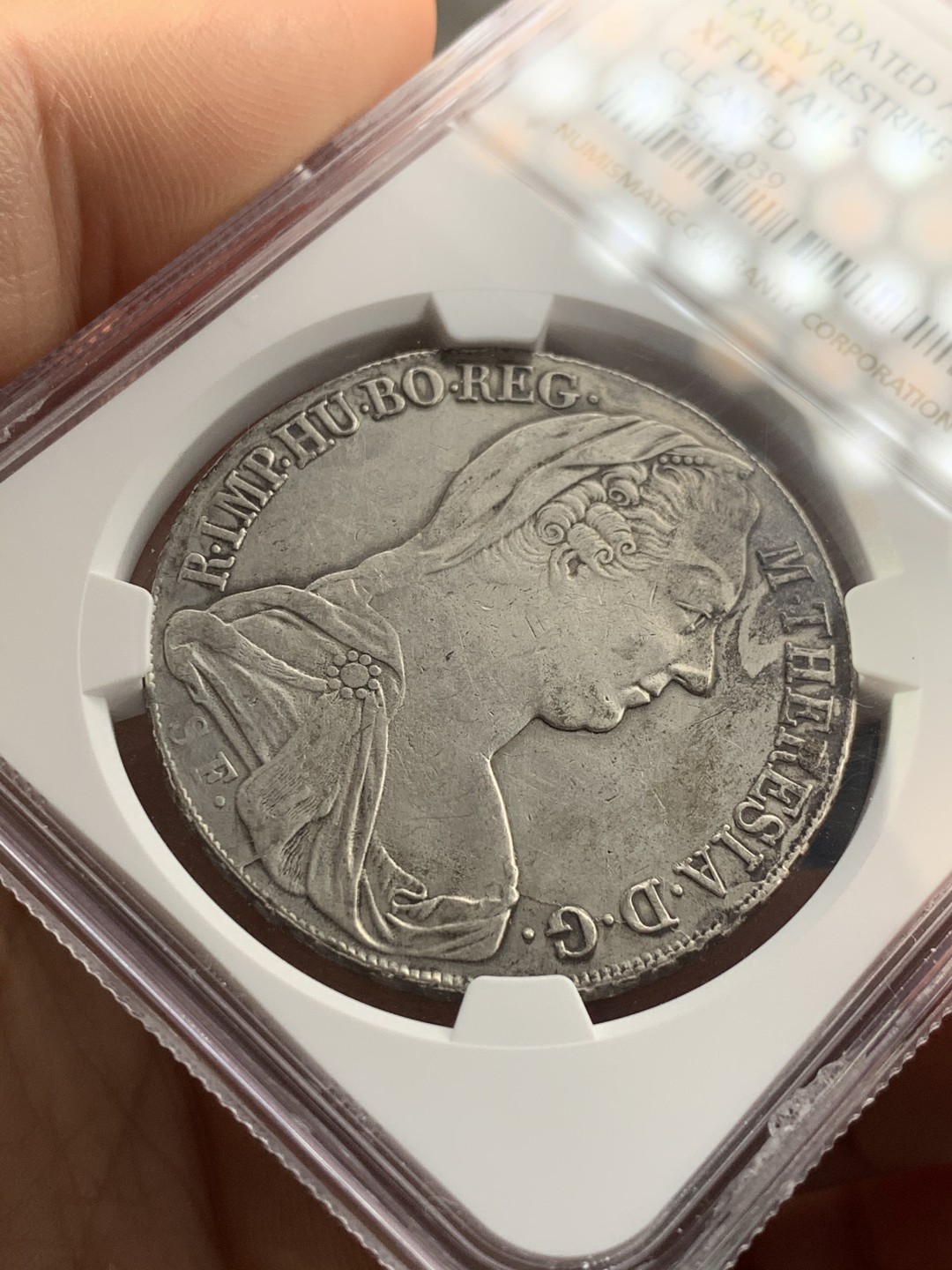 《竞宝斋》第46场-本周日，周一2场连拍（全场顺丰包邮） NGC 评级 奥地利 1780年 大奶妈 泰勒大银币 米兰大扣版  1820年前后铸造