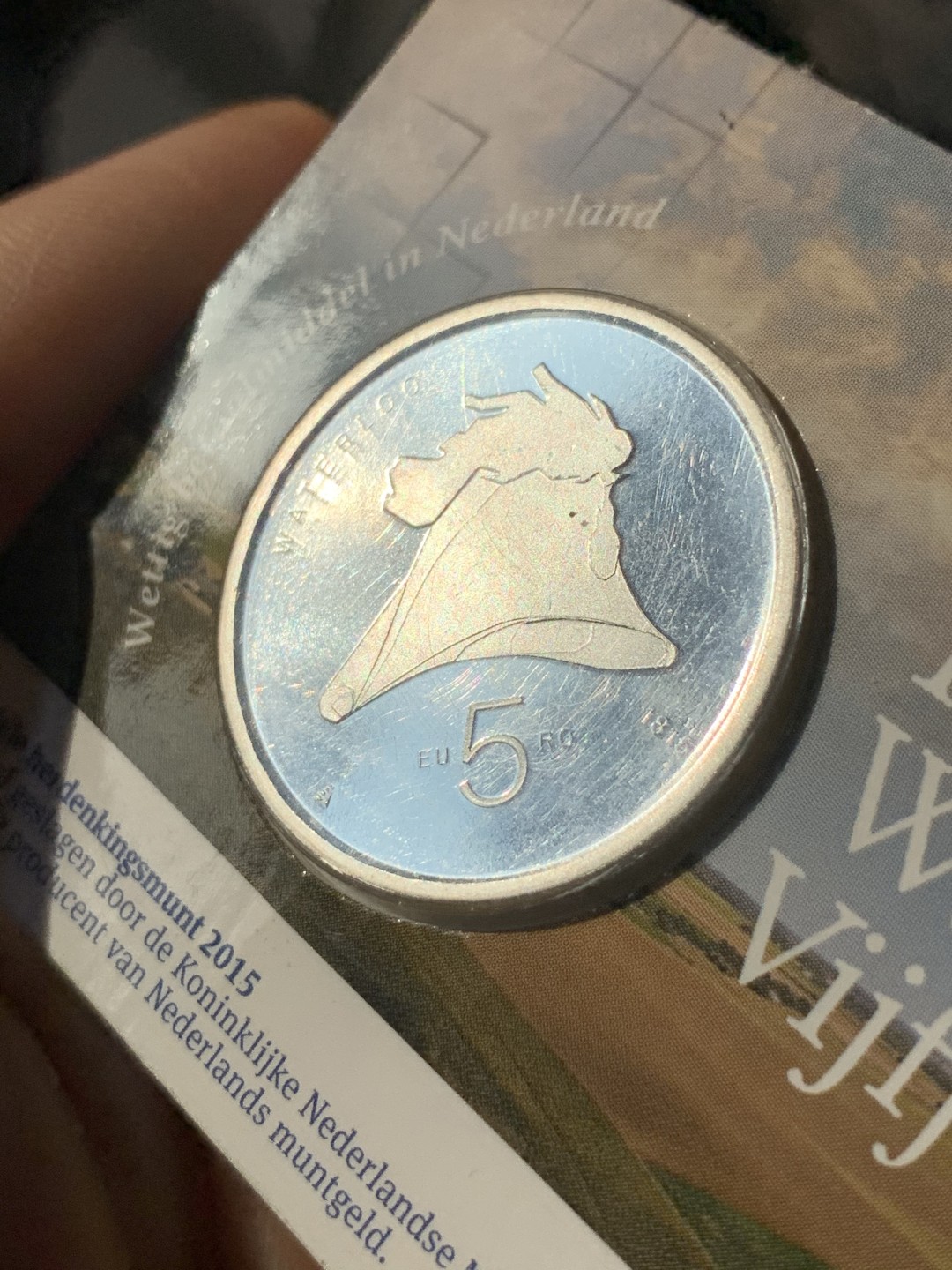 《竞宝斋》第46场-本周日，周一2场连拍（全场顺丰包邮） 2015年荷兰纪念滑铁卢200周年5欧元精制银币（人物为：威廉·亚历山大·孔宁·德·内德兰）