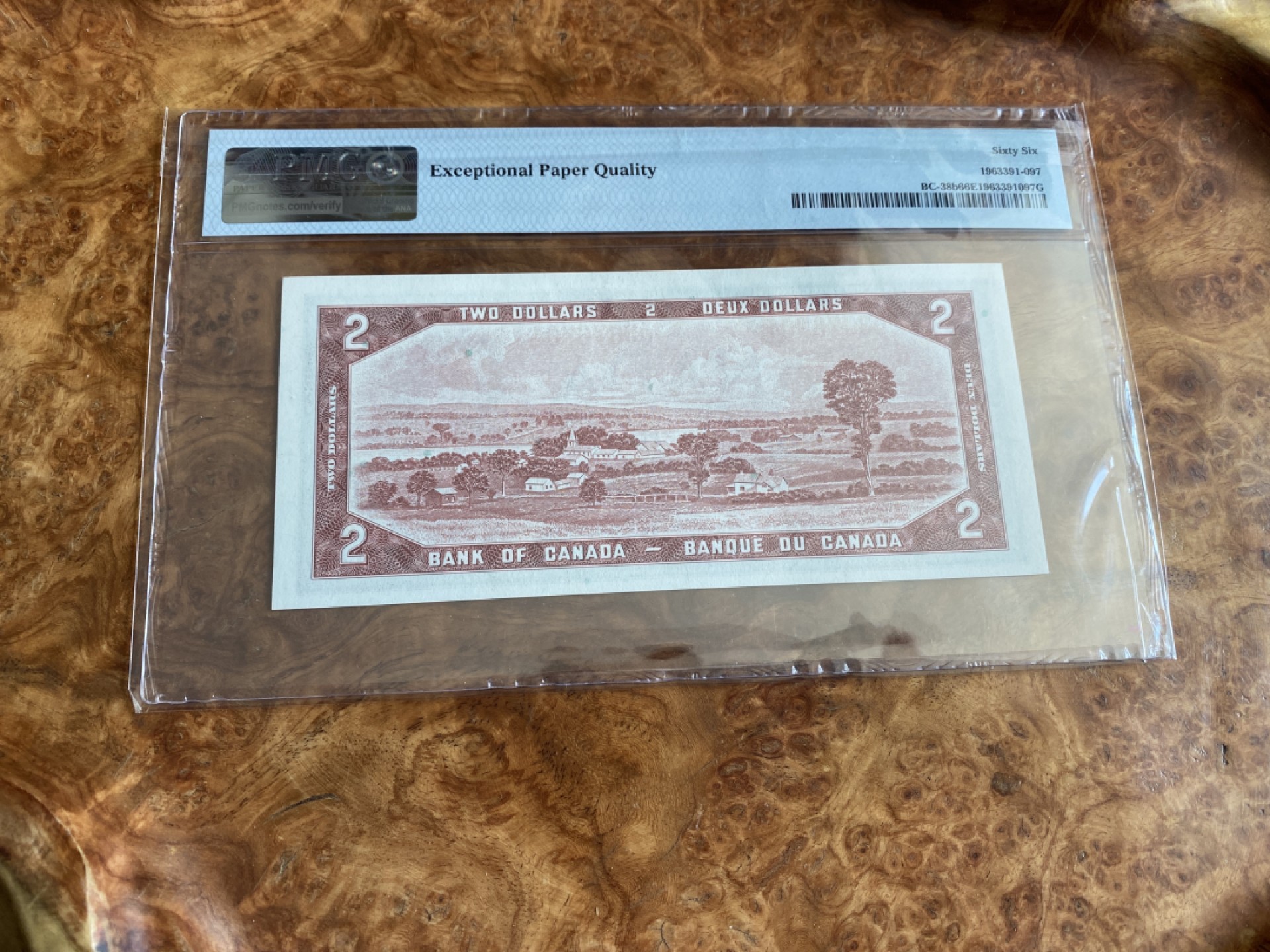 Chase Auction 第6期- - 中外纸币、硬币、民国钞联拍！ 1954年加拿大2加元，PMG66分！