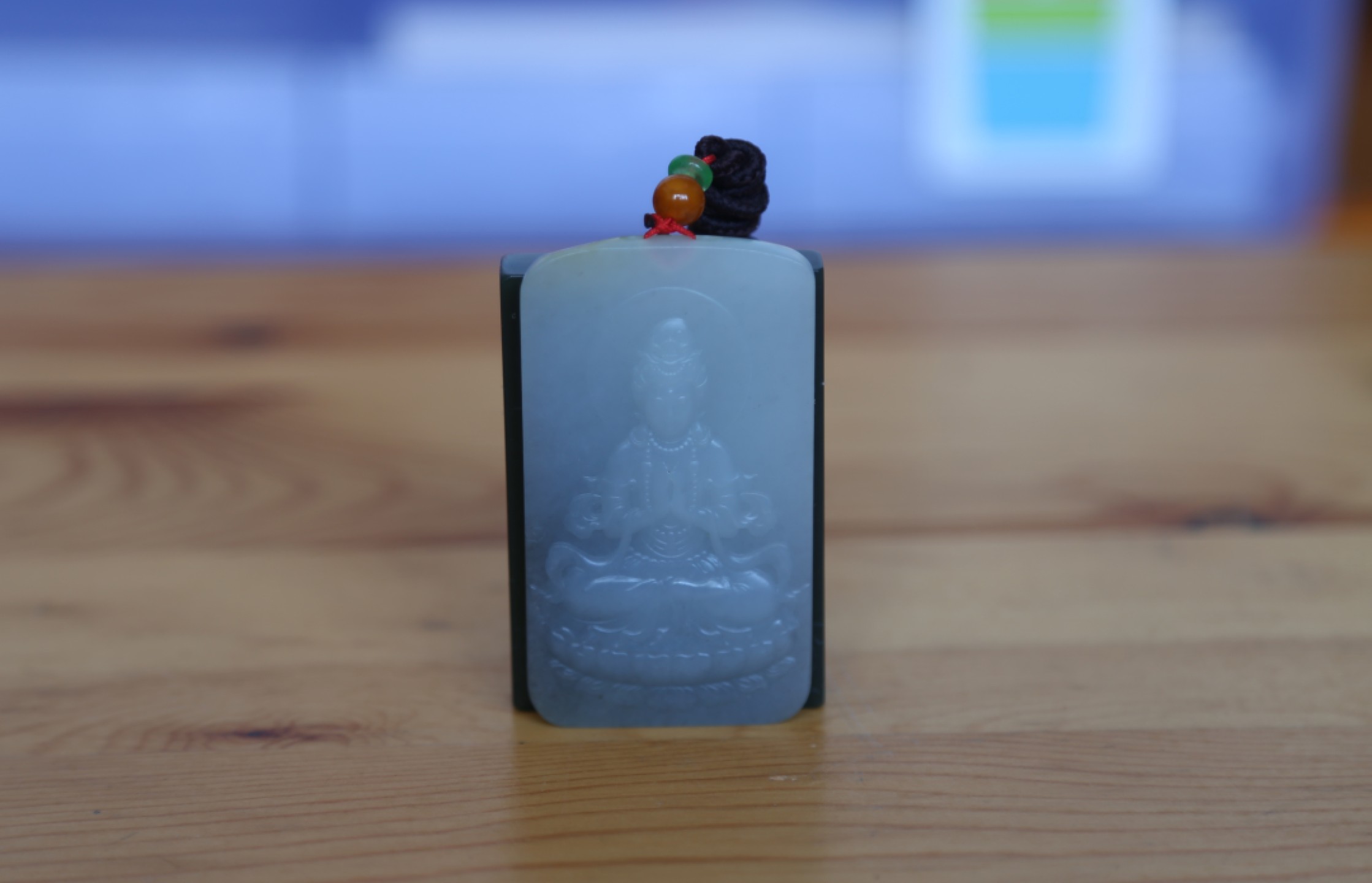 青花籽料观音牌子