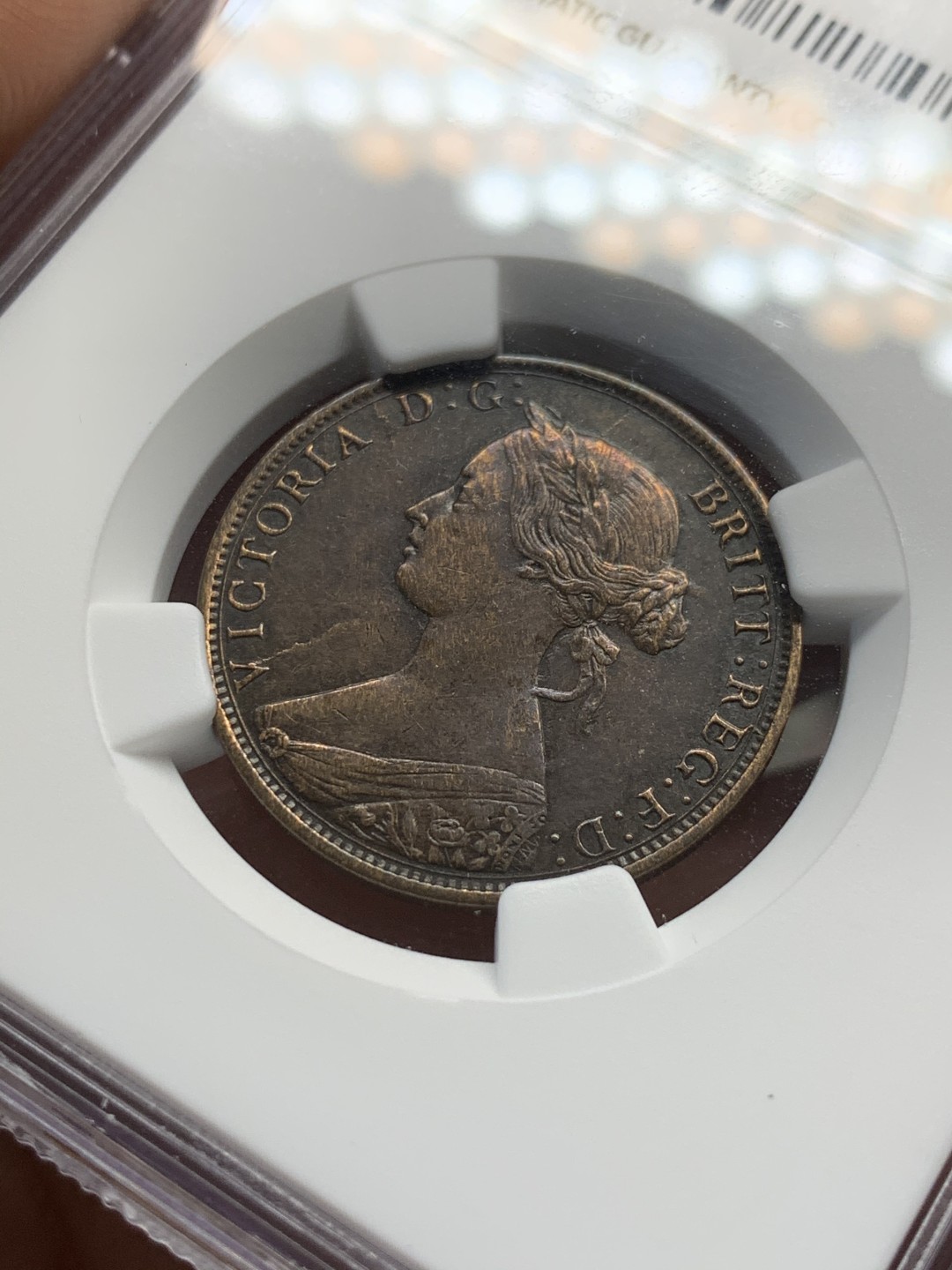 《竞宝斋》第46场-本周日，周一2场连拍（全场顺丰包邮） NGC 评级 美品老包浆 1861年 新斯科舍 壹分铜币 少见品种