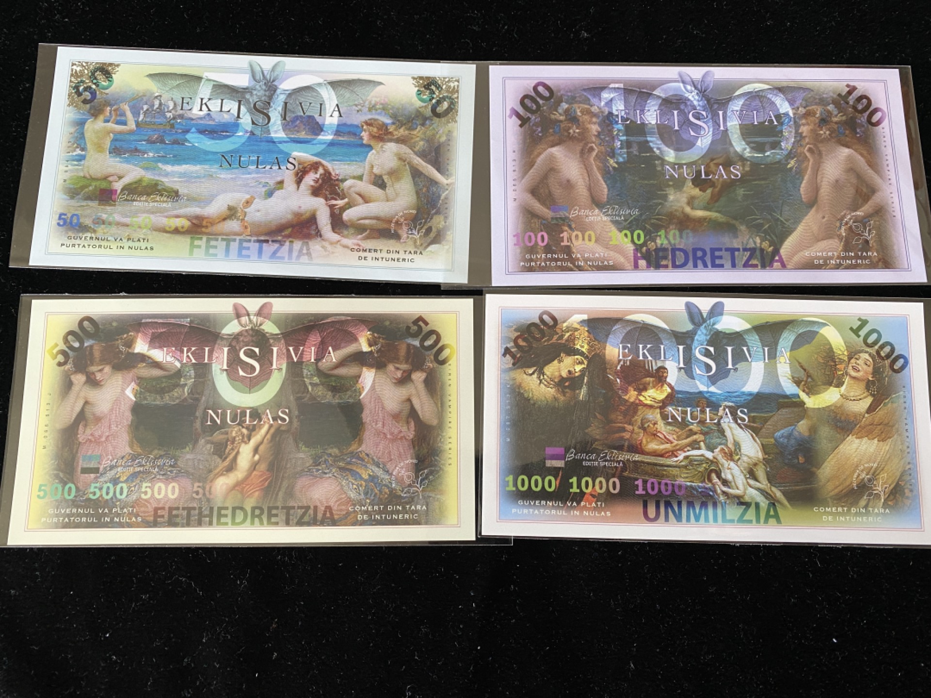 Chase Auction 第6期- - 中外纸币、硬币、民国钞联拍！ 克里斯瓦塑料钞四张，希腊神话，吸血鬼系列！UNC！