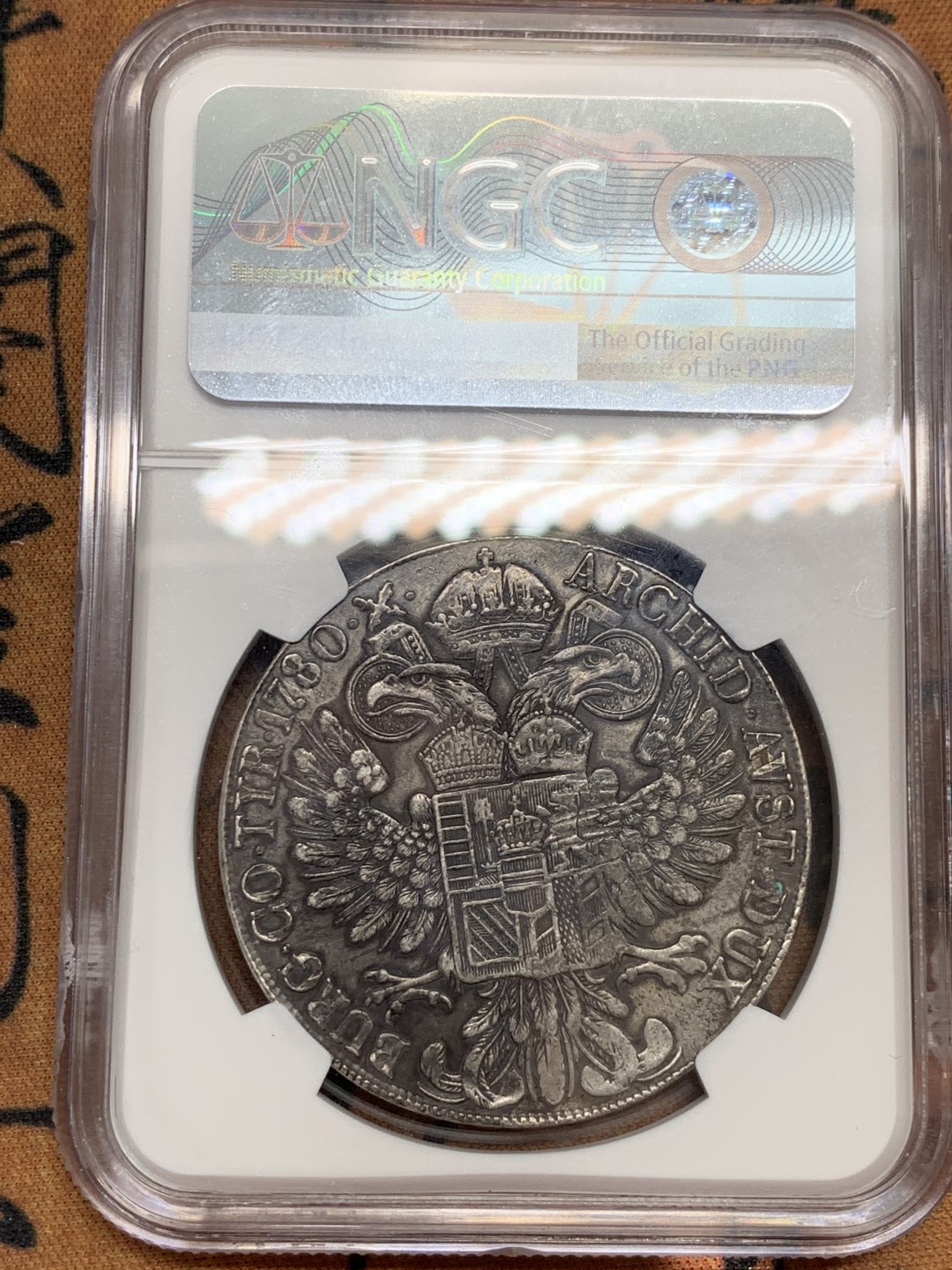 《竞宝斋》第46场-本周日，周一2场连拍（全场顺丰包邮） NGC 评级 奥地利 1780年 大奶妈 泰勒大银币 米兰大扣版  1820年前后铸造