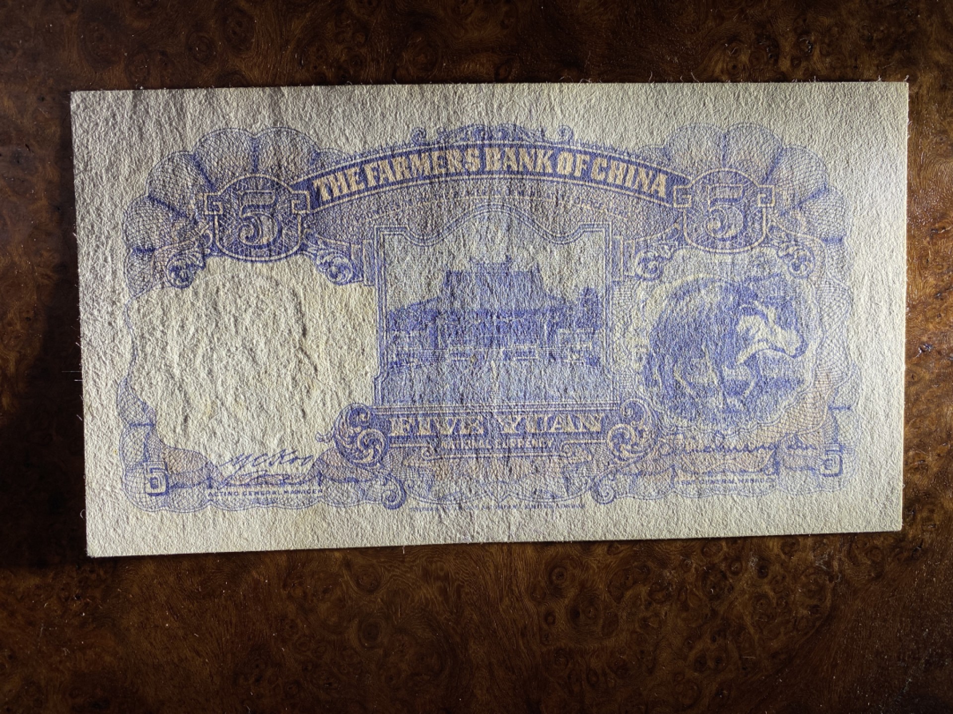 Chase Auction 第6期- - 中外纸币、硬币、民国钞联拍！ 中国农民银行五元，孙像版，品相如图！