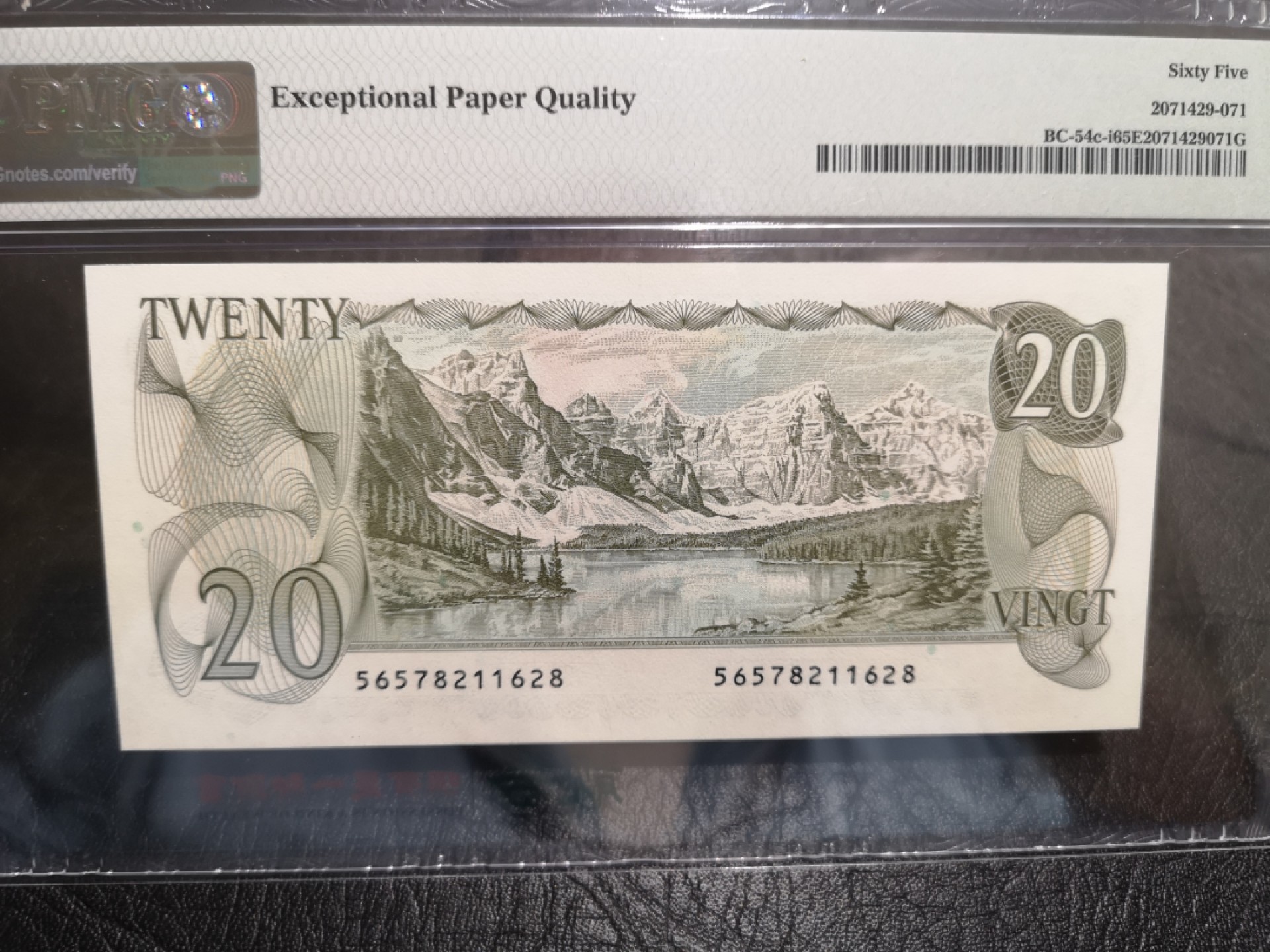 外钞收藏家》第一百七十四期拍卖 1979年加拿大风景版20元 PMG65