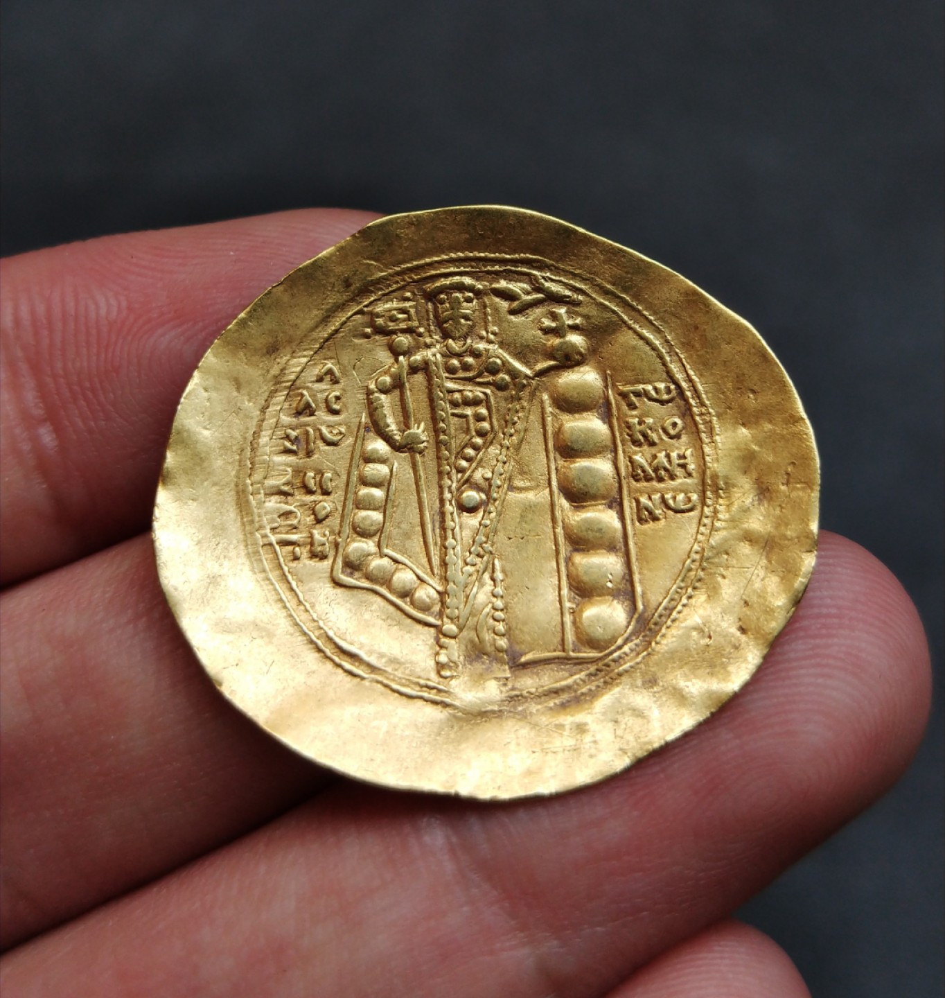 【拜占庭币】阿莱克修斯一世赫帕派伦金币基督金币拜占庭蝶形金币 