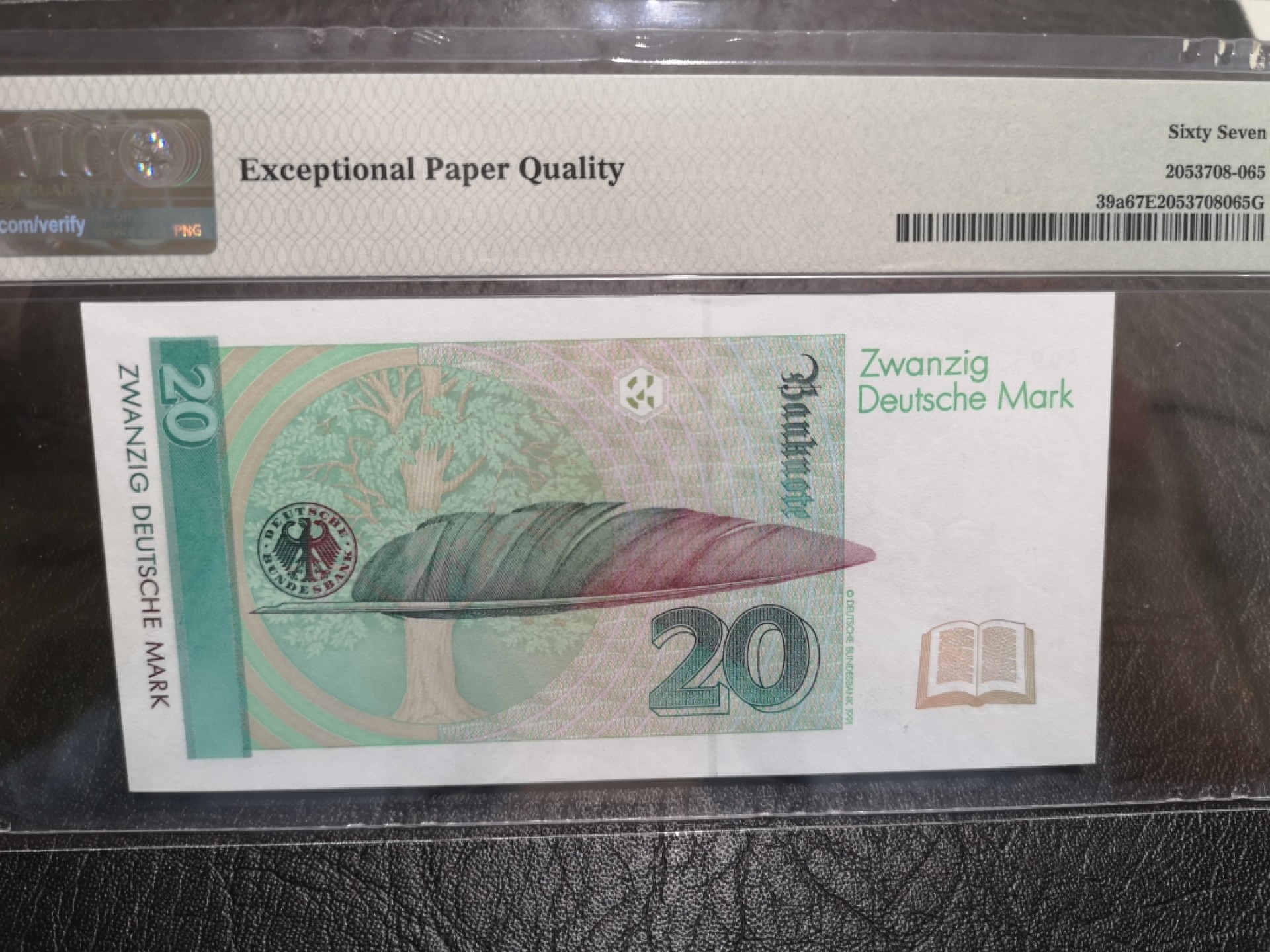 外钞收藏家》第一百七十四期拍卖 1991年德国末版20马克 PMG67 无47