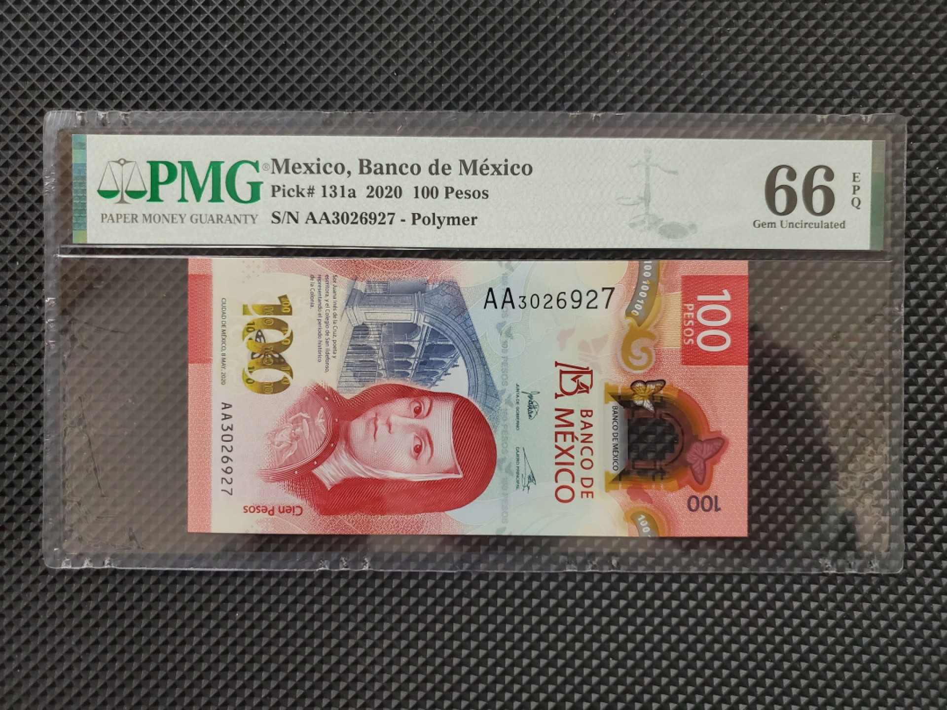 外钞收藏家》第一百七十四期拍卖 2020年墨西哥100比索 PMG66 AA冠