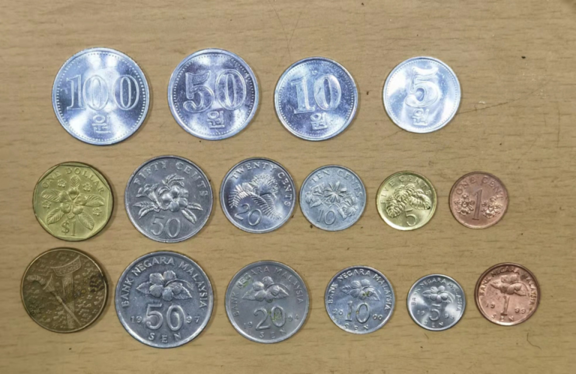 北京马甸外币专卖微拍第七十三期，非贵金属外国纪念币，流通币专场，陆续上新欢迎光临 新加坡，马来西亚，朝鲜各一套