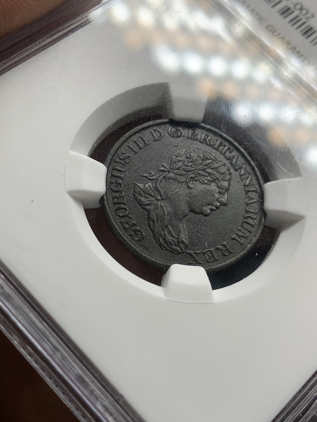 《竞宝斋》第47场-本周日，周一2场连拍（全场不限金额包邮） NGC XF45 英属 1815 锡兰 大象 1/2S 原味好品