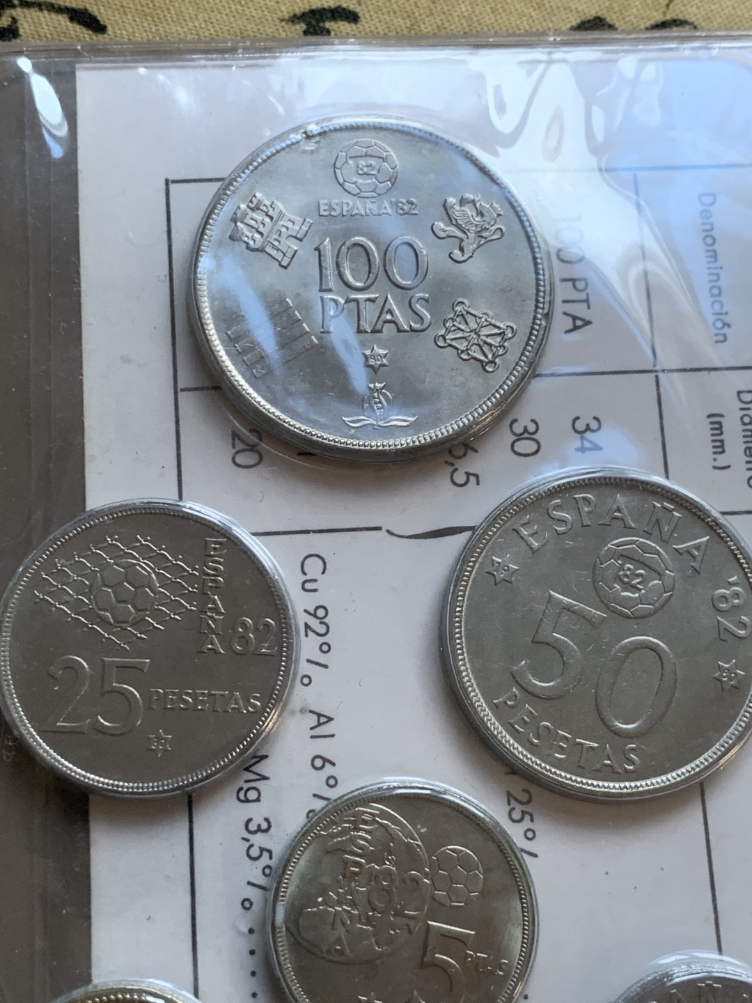 《竞宝斋》第47场-本周日，周一2场连拍（全场不限金额包邮） 册子装 西班牙 1982年 世界杯纪念 6枚套