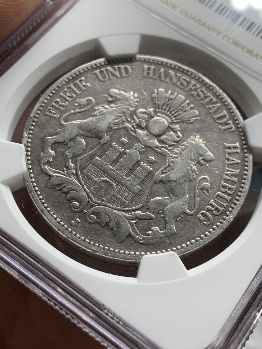 《竞宝斋》第47场-本周日，周一2场连拍（全场不限金额包邮） 1876年J汉堡短翅5马克NGC VF-DETAILS