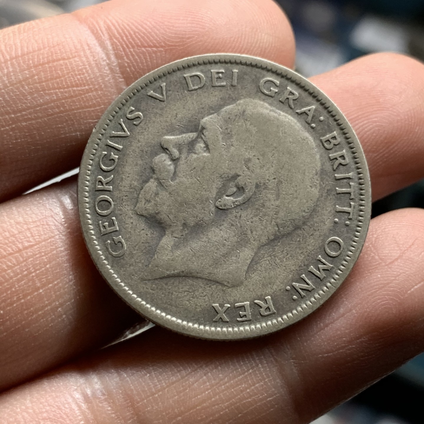 《竞宝斋》第47场-本周日，周一2场连拍（全场不限金额包邮） 不列颠经典  1931年英国国王乔治五世半克朗银币 