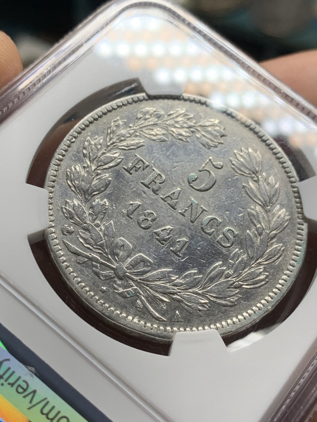 《竞宝斋》第47场-本周日，周一2场连拍（全场不限金额包邮） 1841年法国菲利普斯5法郎银币NGC XF-DETAILS