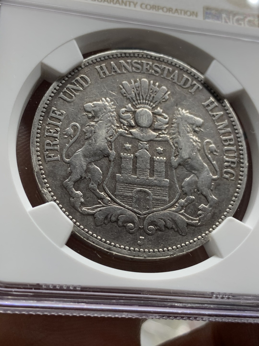 《竞宝斋》第47场-本周日，周一2场连拍（全场不限金额包邮） 1876年J汉堡短翅5马克NGC VF-DETAILS