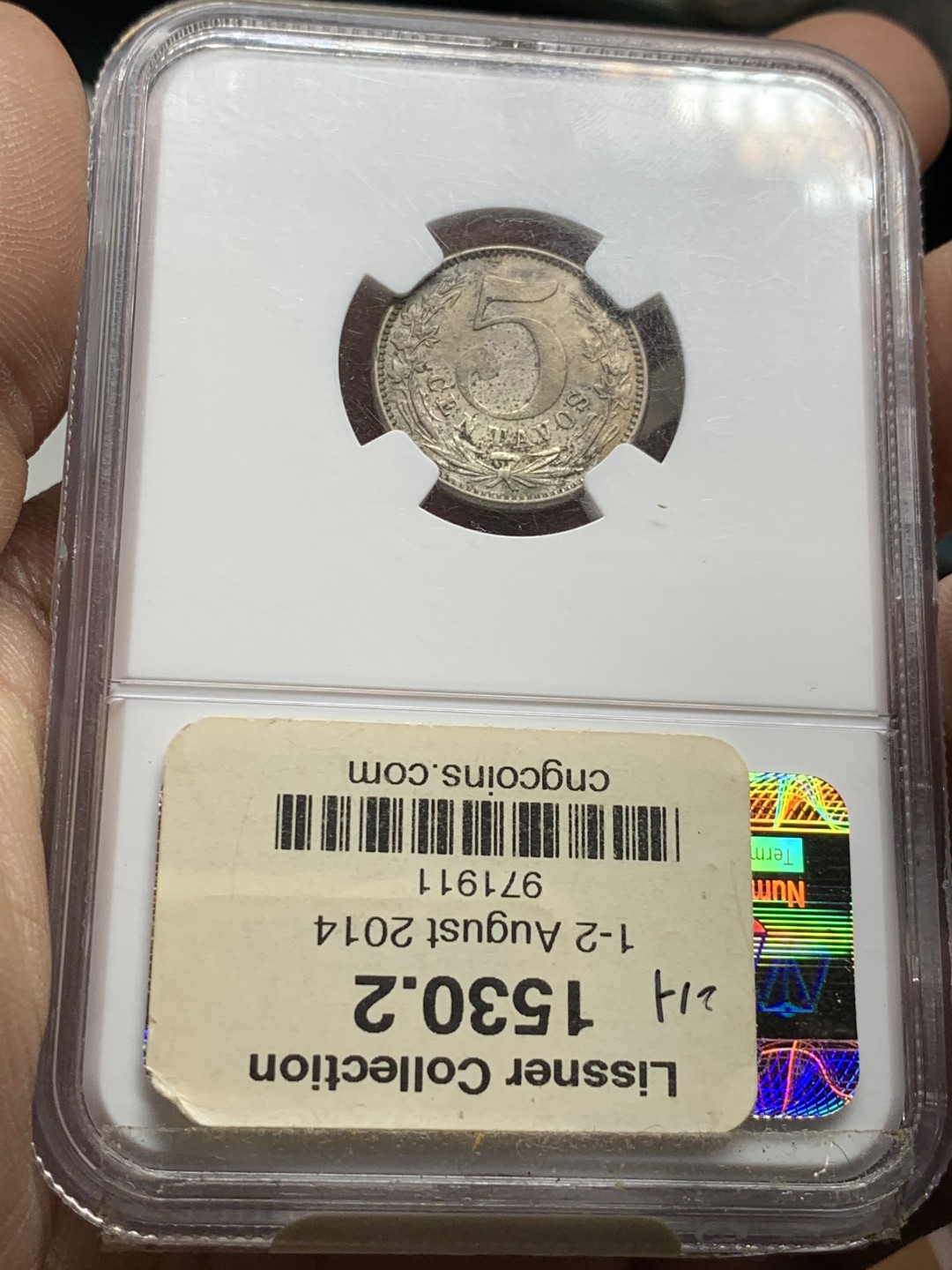 《竞宝斋》第47场-本周日，周一2场连拍（全场不限金额包邮） NGC SURFACE HAIRLINES 哥伦比亚 1888年 5分镍币 R.L.LISSNER名家旧藏 该枚来自2014年8月美国cngcoins专场拍卖会