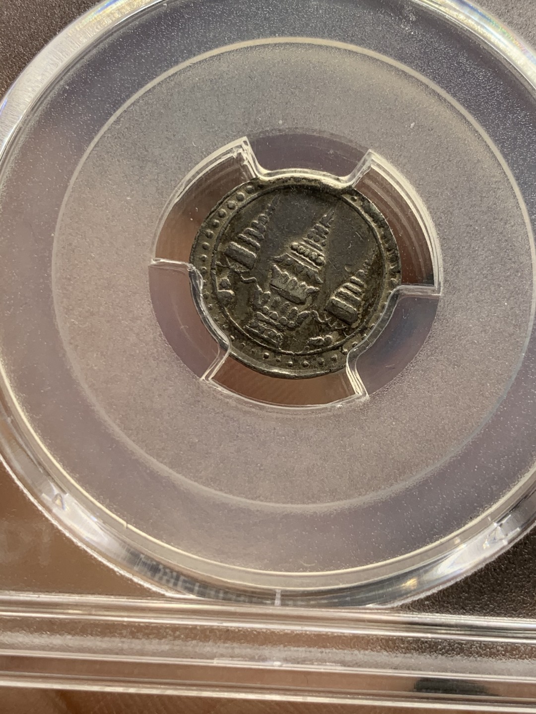 《竞宝斋》第47场-本周日，周一2场连拍（全场不限金额包邮） PCGS AU53 泰国 1869年 1/8铢 大象 银币 少见品种 更少年份 原味好品