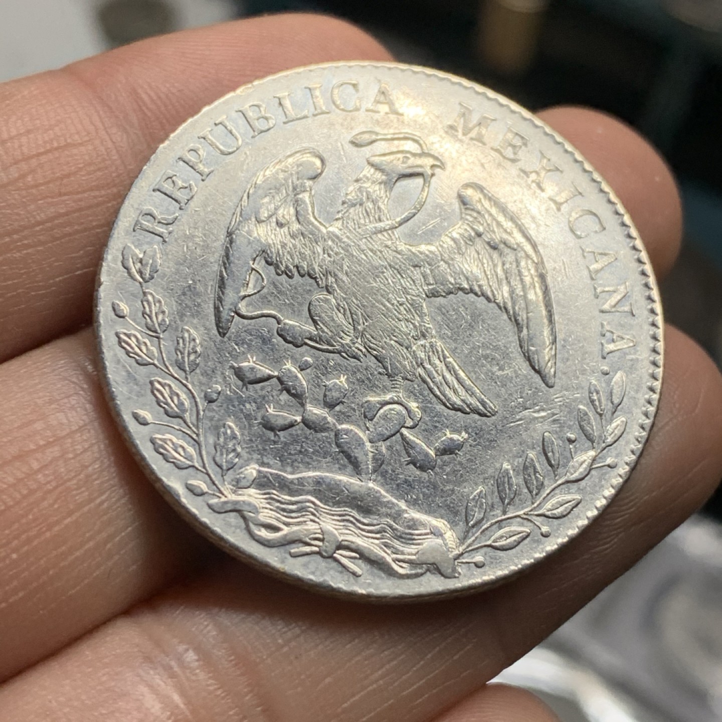 《竞宝斋》第47场-本周日，周一2场连拍（全场不限金额包邮） 墨西哥 1895年 MO AM 鹰洋8R 大银币 好品