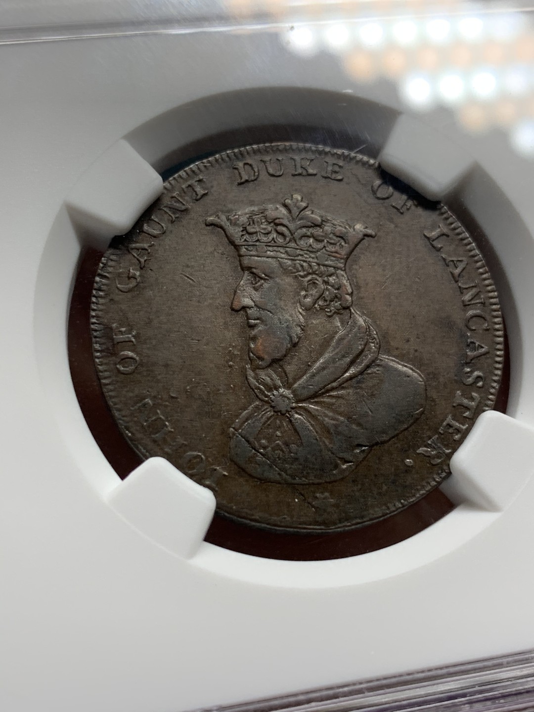 《竞宝斋》第47场-本周日，周一2场连拍（全场不限金额包邮） NGC XF45 英国1794年开夏郡 兰卡斯特省 半便士 代用币 TOKEN