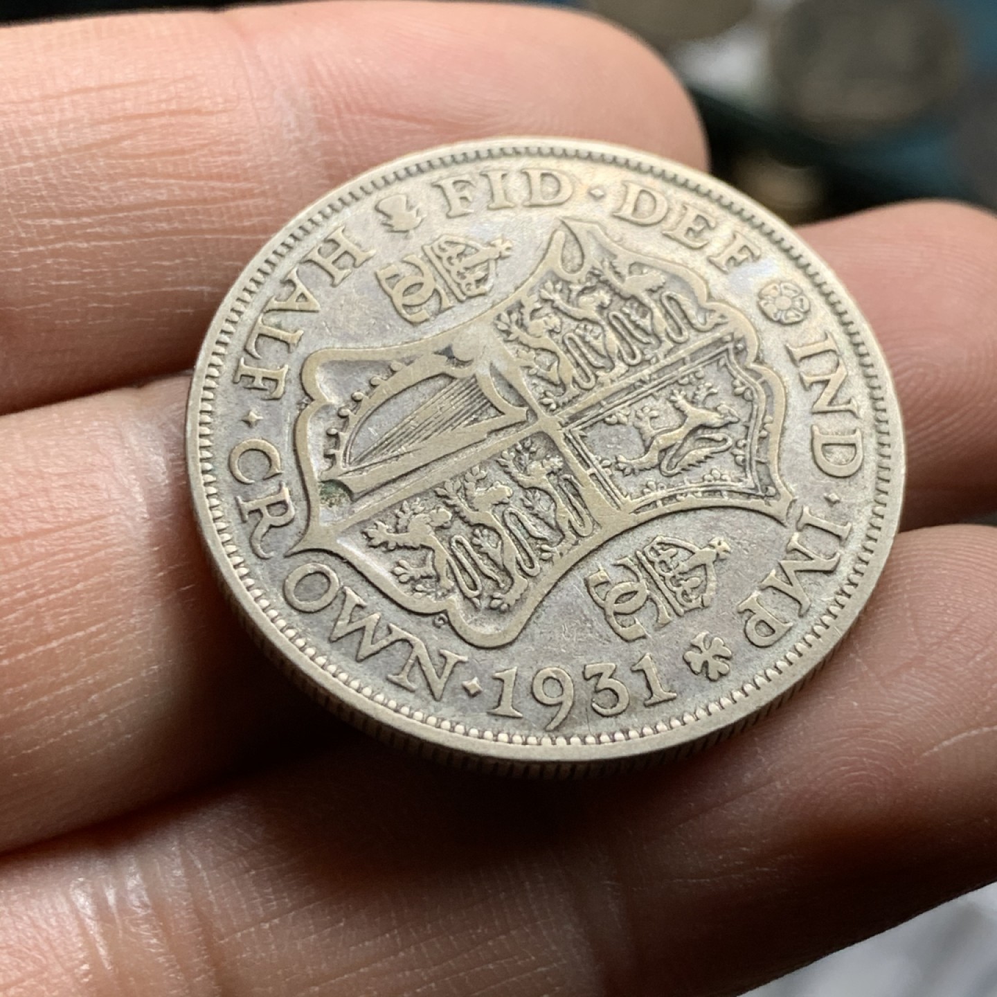 《竞宝斋》第47场-本周日，周一2场连拍（全场不限金额包邮） 不列颠经典  1931年英国国王乔治五世半克朗银币 