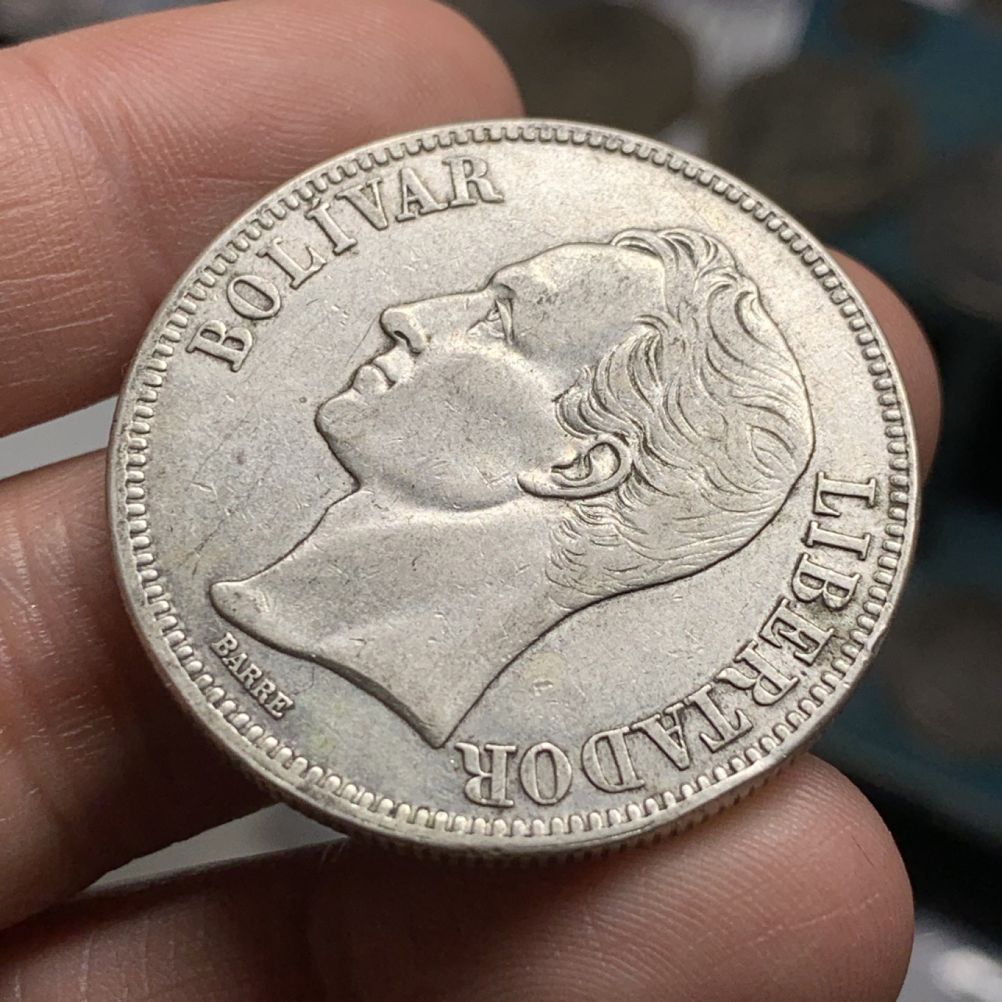 《竞宝斋》第47场-本周日，周一2场连拍（全场不限金额包邮） 委内瑞拉 1929年 西蒙波利瓦 5B 大银币 原味好品 常年的都是35/36年