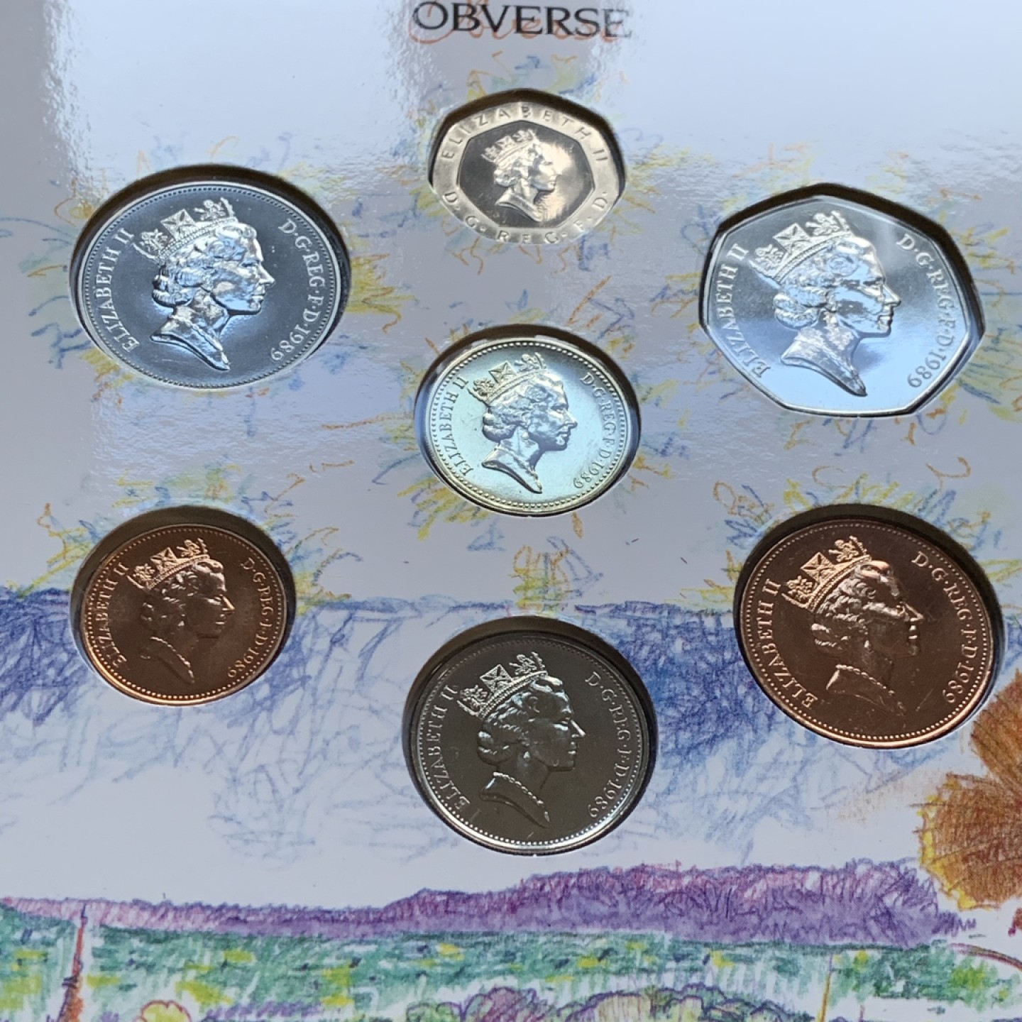 《竞宝斋》第47场-本周日，周一2场连拍（全场不限金额包邮） 英国1989年硬币套装