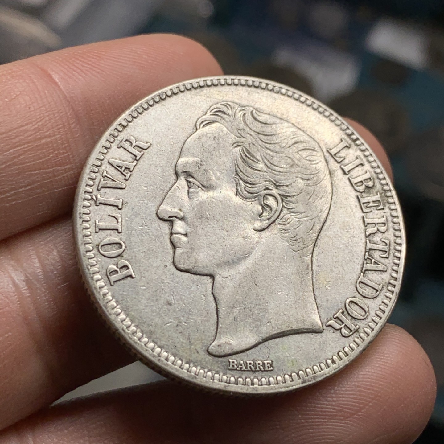 《竞宝斋》第47场-本周日，周一2场连拍（全场不限金额包邮） 委内瑞拉 1929年 西蒙波利瓦 5B 大银币 原味好品 常年的都是35/36年