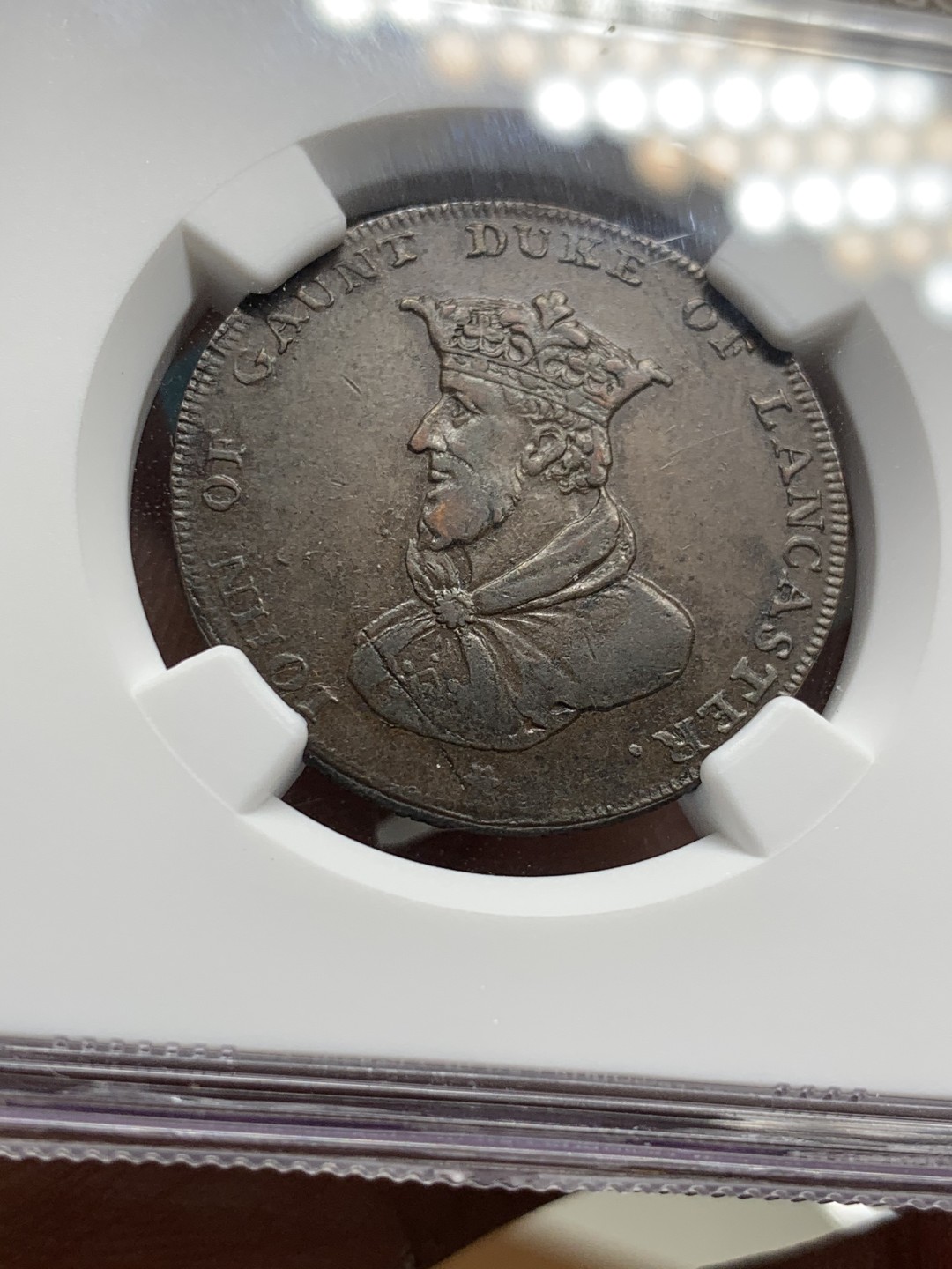 《竞宝斋》第47场-本周日，周一2场连拍（全场不限金额包邮） NGC XF45 英国1794年开夏郡 兰卡斯特省 半便士 代用币 TOKEN