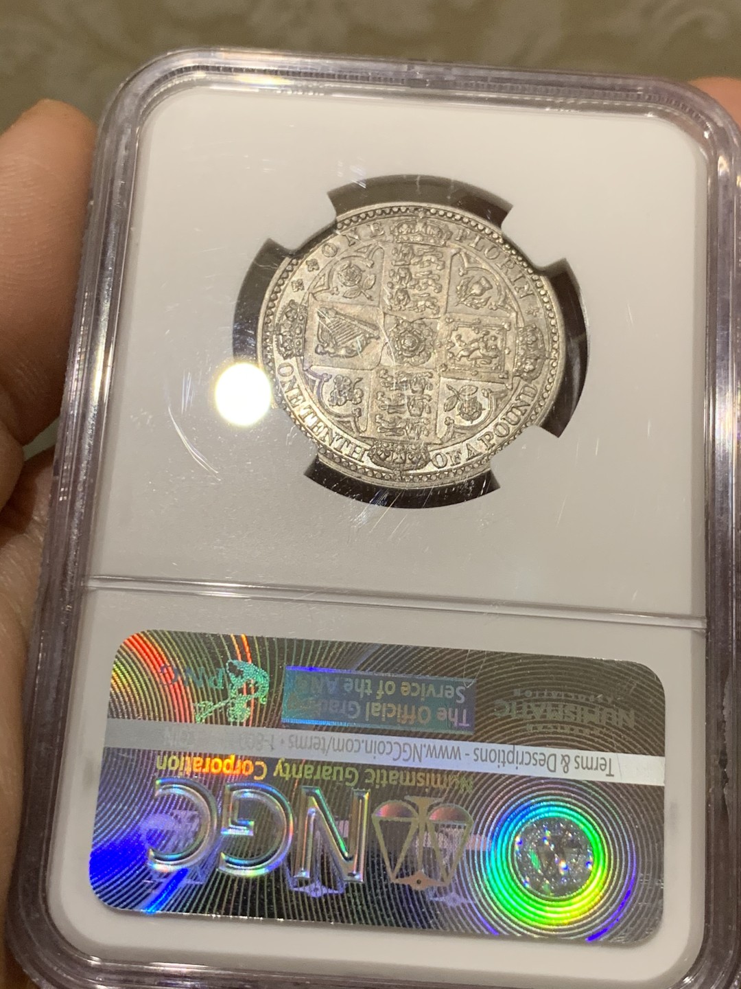 《竞宝斋》第47场-本周日，周一2场连拍（全场不限金额包邮） NGC-AU58 英国 1849 无神弗洛林，淡彩，经典品种，不容错过