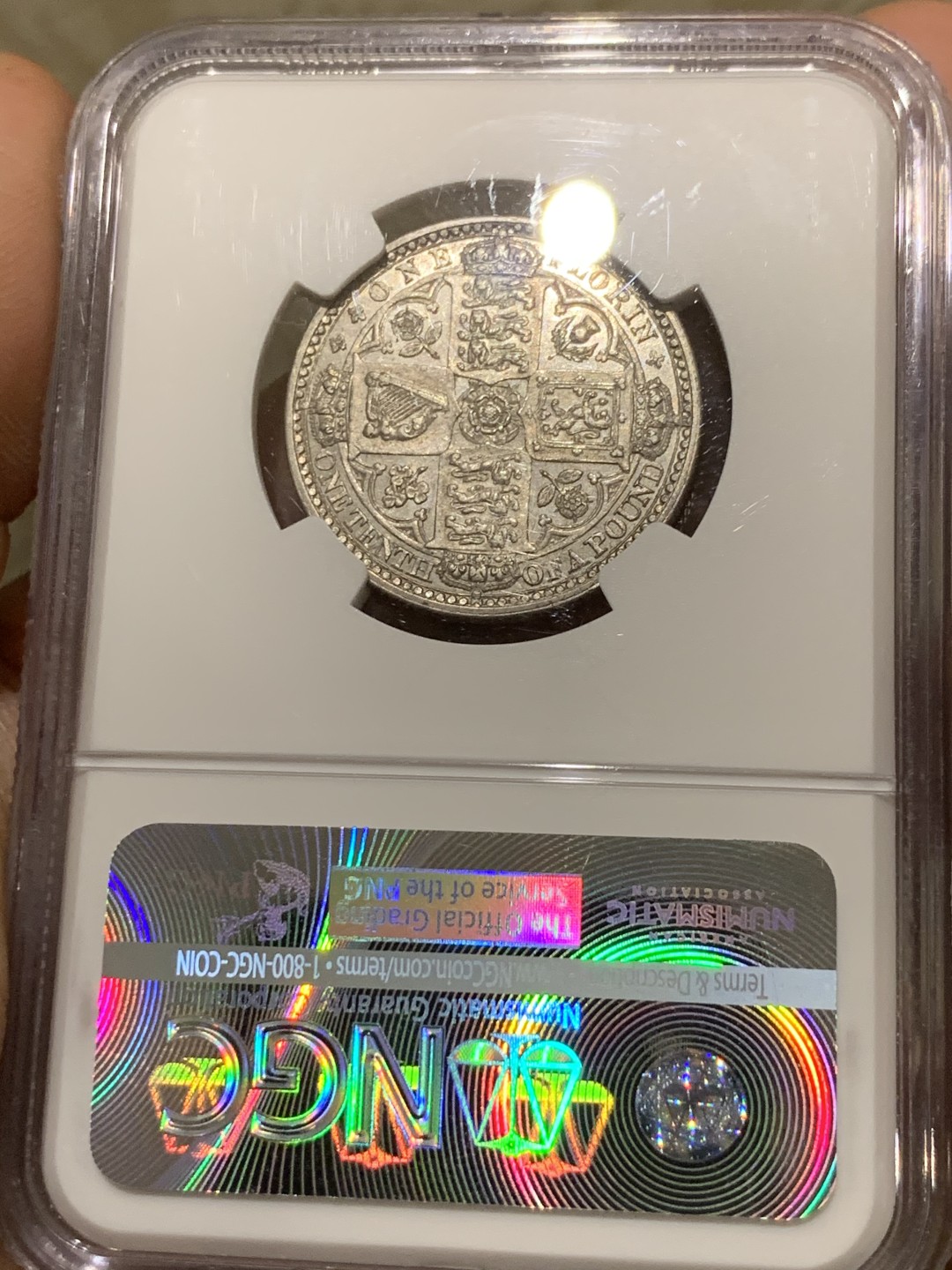 《竞宝斋》第47场-本周日，周一2场连拍（全场不限金额包邮） NGC-AU58 英国 1849 无神弗洛林，淡彩，经典品种，不容错过