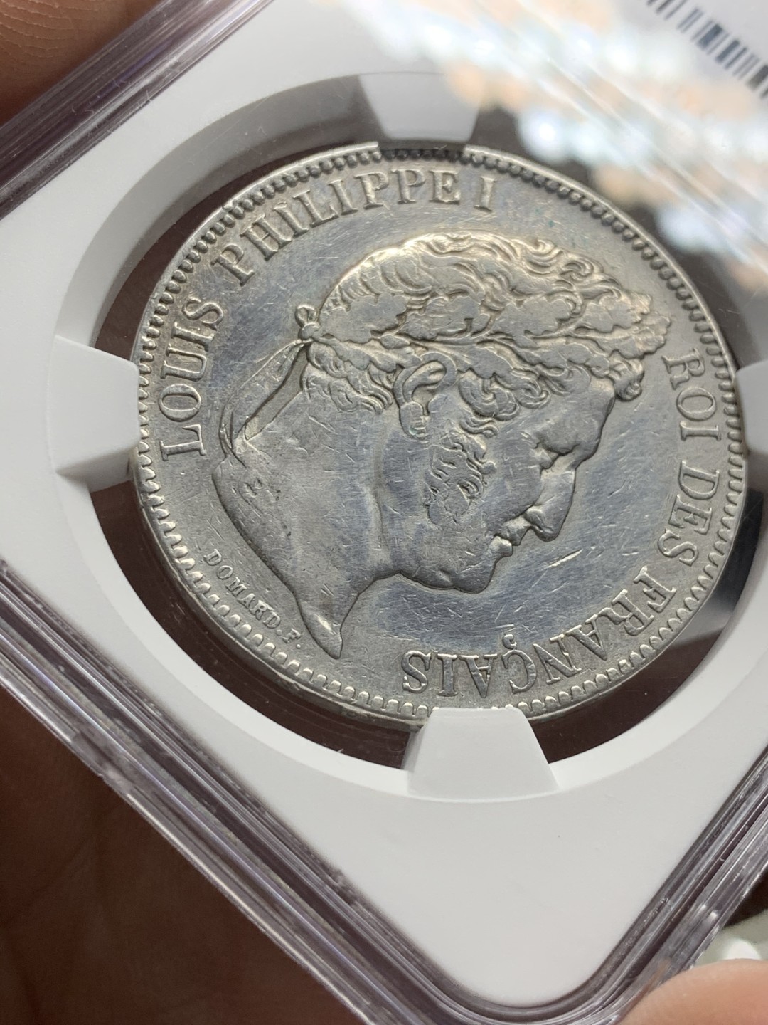 《竞宝斋》第47场-本周日，周一2场连拍（全场不限金额包邮） 1841年法国菲利普斯5法郎银币NGC XF-DETAILS