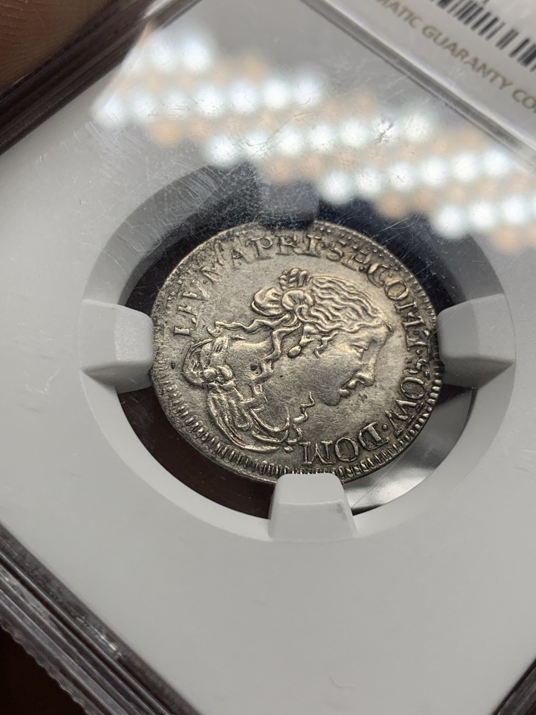 《竞宝斋》第47场-本周日，周一2场连拍（全场不限金额包邮） NGC-AUD 意大利塔萨罗洛 1666年好年份1LUI少女银币 早期难觅品种好品相 国外价格超高